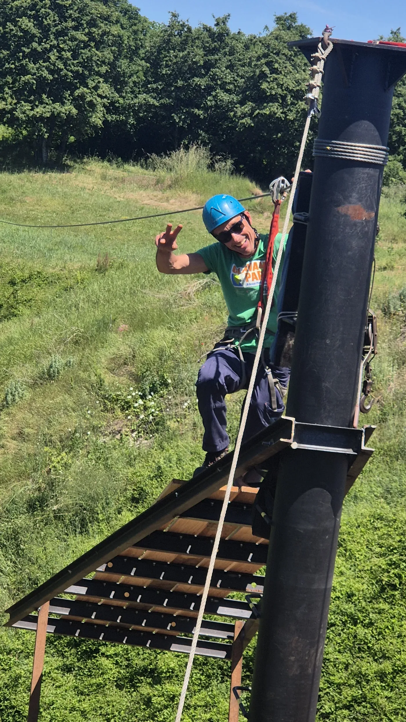 Instruktor na velikoj zipline u Glavani Parku, Istria